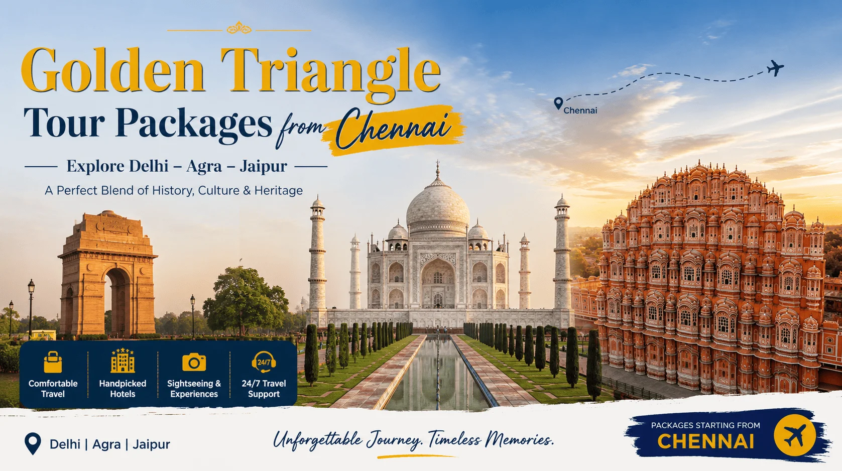 Golden Triangle Tour Package from Chennai